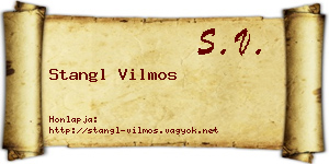 Stangl Vilmos névjegykártya